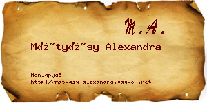 Mátyásy Alexandra névjegykártya
